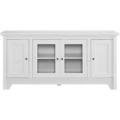 52" Wood TV Stand Media Storage Console in White